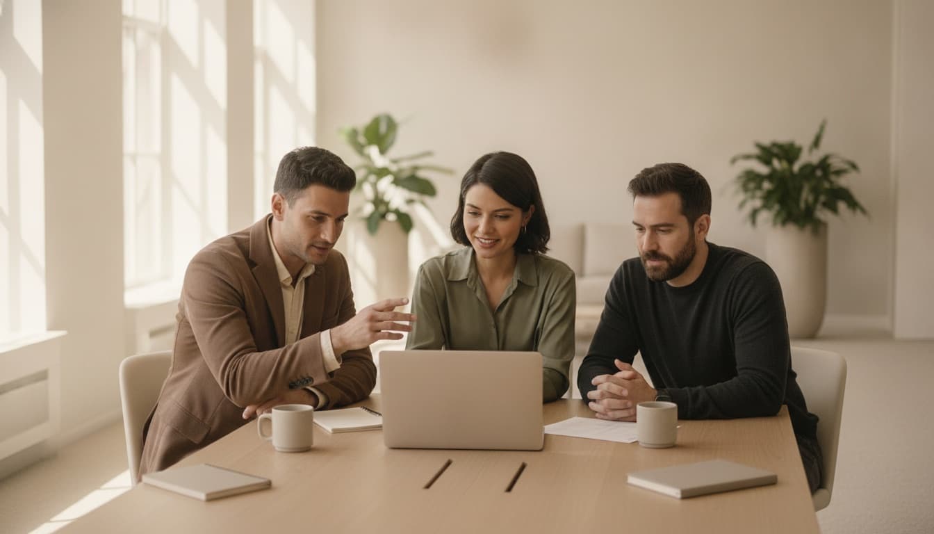 A sales team reviewing their GoAgentic pipeline together